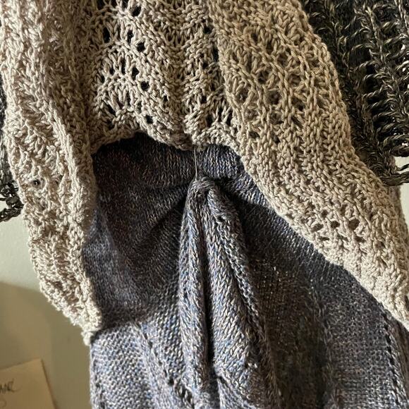 Vintage OOAK handmade blue crochet tiered maxi skirt boho fairy grunge size M/L - Picture 7 of 7